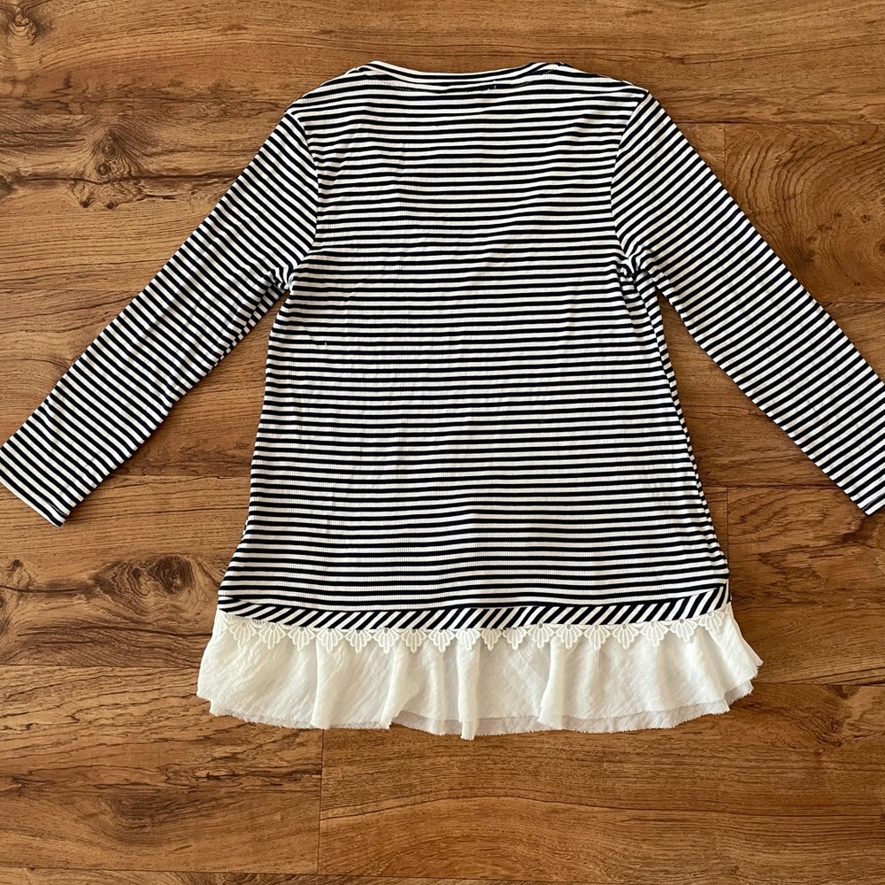 Dolan Stripped and Ruffle Detail Shirt - Picture 4 of 4
